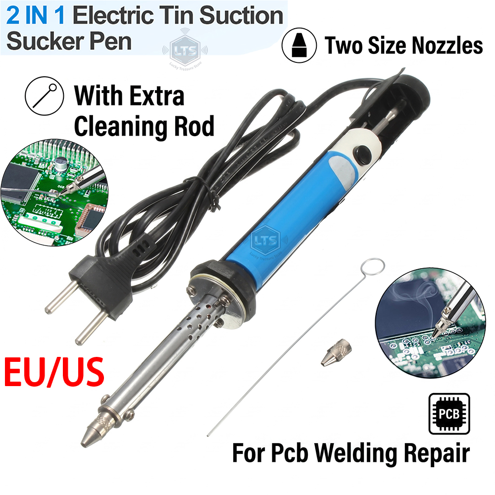 Desoldering Gun Vacuum Electric - ชุดเครื่องมือดูดตะกั่วไฟฟ้า 30W พร้อมปืนดูดตะกั่ว สำหรับซ่อมแซมงานบัดกรี ใช้ได้กับไฟ 110V